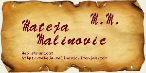 Mateja Malinović vizit kartica